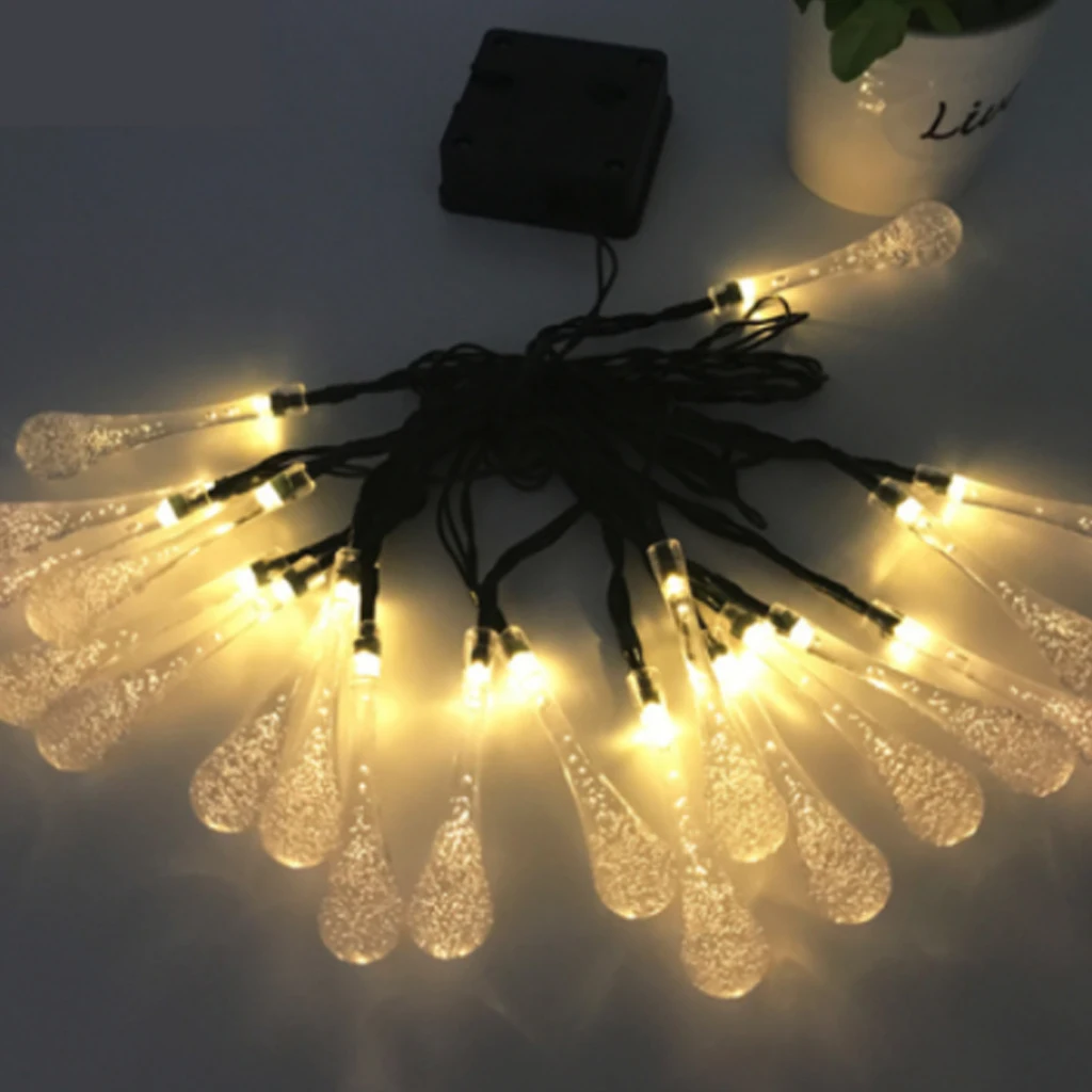 New 5M 20 LEDs Water Drop Solar Powered String Lights LED Fairy Light For Wedding Christmas Party Festival Outdoor Indoor Decor
New 5M 20 LEDs Water Drop Solar Powered String Lights LED Fairy Light For Wedding Christmas Party Festival Outdoor Indoor Decor