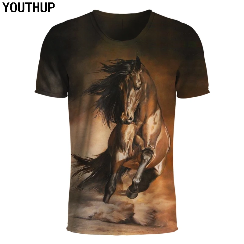YOUTHUP 3D Animal Print T Shirt Men's Summer Short Sleeve Top Tees Fashion Horse Printed 3d tshirts Male Casual Tops
YOUTHUP 3D Animal Print T Shirt Men's Summer Short Sleeve Top Tees Fashion Horse Printed 3d tshirts Male Casual Tops