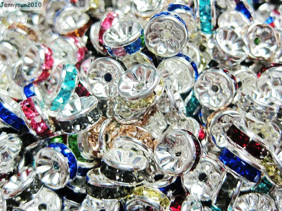 200pcs/lot 6mm Top Quality Czech Crystal Randomly Mixed Rhinestone Pave Rondelle Metal Silver Plated Spacer Loose Beads Jewelry
200pcs/lot 6mm Top Quality Czech Crystal Randomly Mixed Rhinestone Pave Rondelle Metal Silver Plated Spacer Loose Beads Jewelry