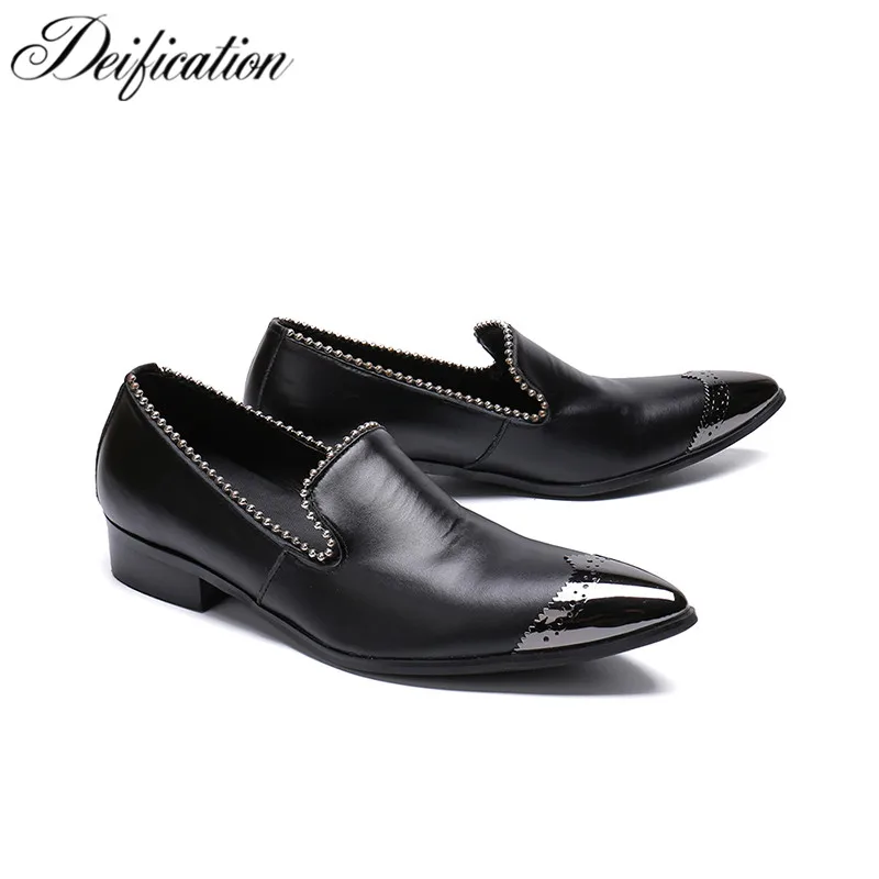 Men Shoes Luxury Brand Bordered Black Dress Shoes Formal business Leather Shoes zapatos de hombre Metal Pointy Toe Party Shoes
Men Shoes Luxury Brand Bordered Black Dress Shoes Formal business Leather Shoes zapatos de hombre Metal Pointy Toe Party Shoes