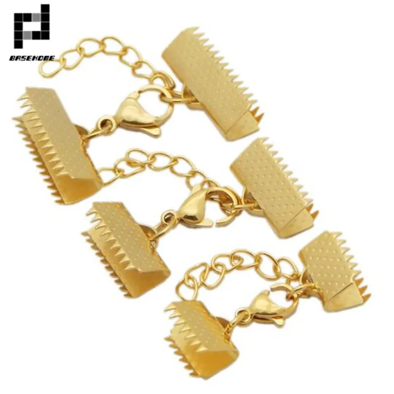 BASEHOME 10pcs/lot Gold Color Stainless Steel Textured End Caps Crimp Clasps Fit Flat Leather Cord DIY Bracelet Necklace Jewelry
BASEHOME 10pcs/lot Gold Color Stainless Steel Textured End Caps Crimp Clasps Fit Flat Leather Cord DIY Bracelet Necklace Jewelry