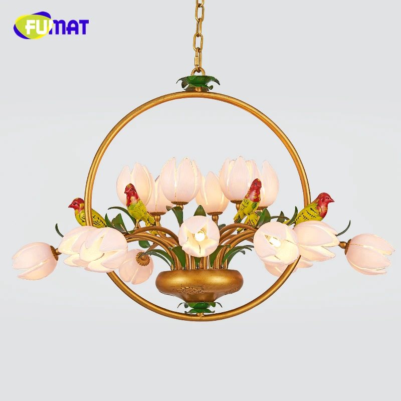 FUMAT American Style Pendant Lights Garden European Living Room Bed Room Lamp LED Floral Glass shade Metal Birds Pendant Lights
FUMAT American Style Pendant Lights Garden European Living Room Bed Room Lamp LED Floral Glass shade Metal Birds Pendant Lights
