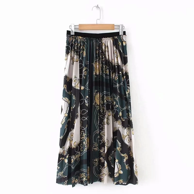 retro chain printing women skirts casual lady loose pleated skirt fashion elastic waist skirt P661
retro chain printing women skirts casual lady loose pleated skirt fashion elastic waist skirt P661