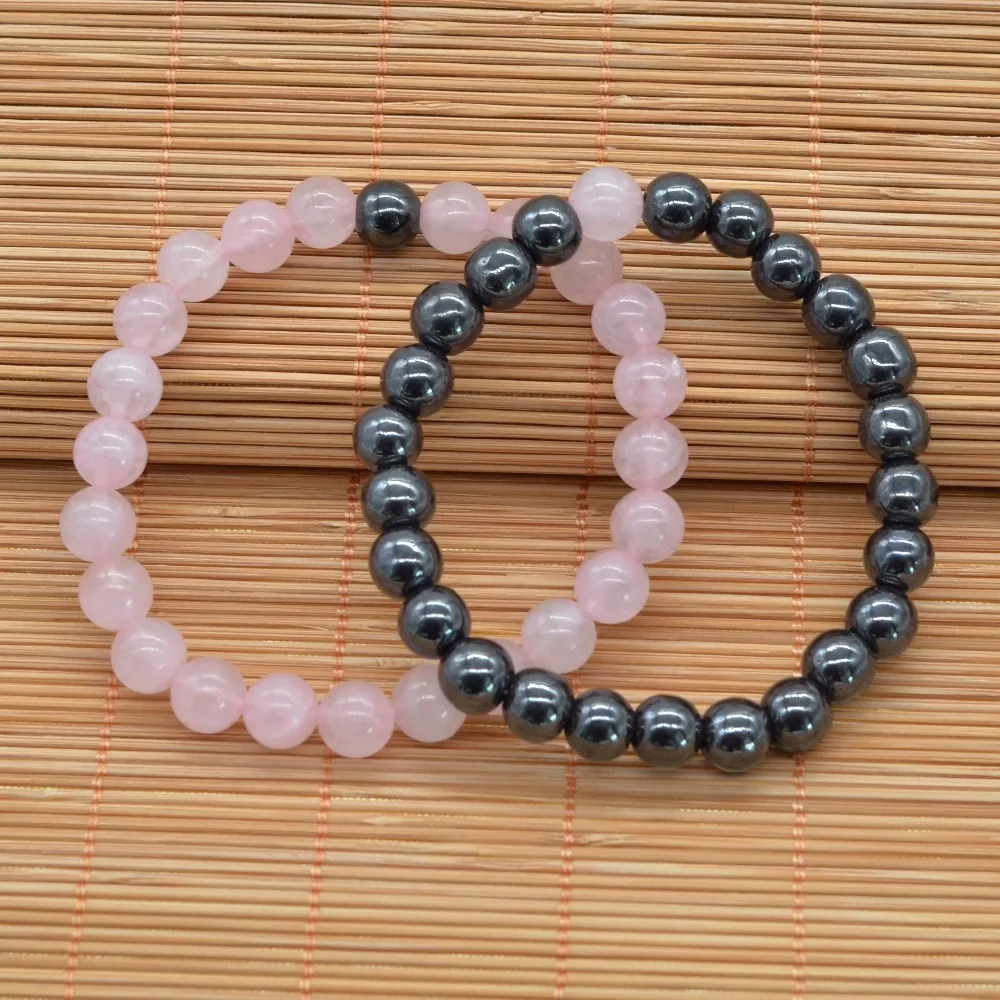 Summer Style Natural Stone Beaded Bracelet Hematite Pink Quartz Set For Men Women Jewelry 2 Colors Couple Distance Bracelets
Summer Style Natural Stone Beaded Bracelet Hematite Pink Quartz Set For Men Women Jewelry 2 Colors Couple Distance Bracelets