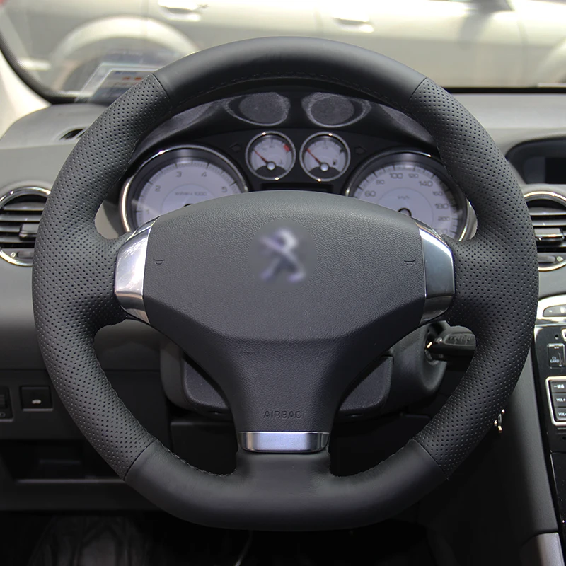BANNIS Black Artificial Leather DIY Hand-stitched Steering Wheel Cover for Peugeot 408 2013
BANNIS Black Artificial Leather DIY Hand-stitched Steering Wheel Cover for Peugeot 408 2013