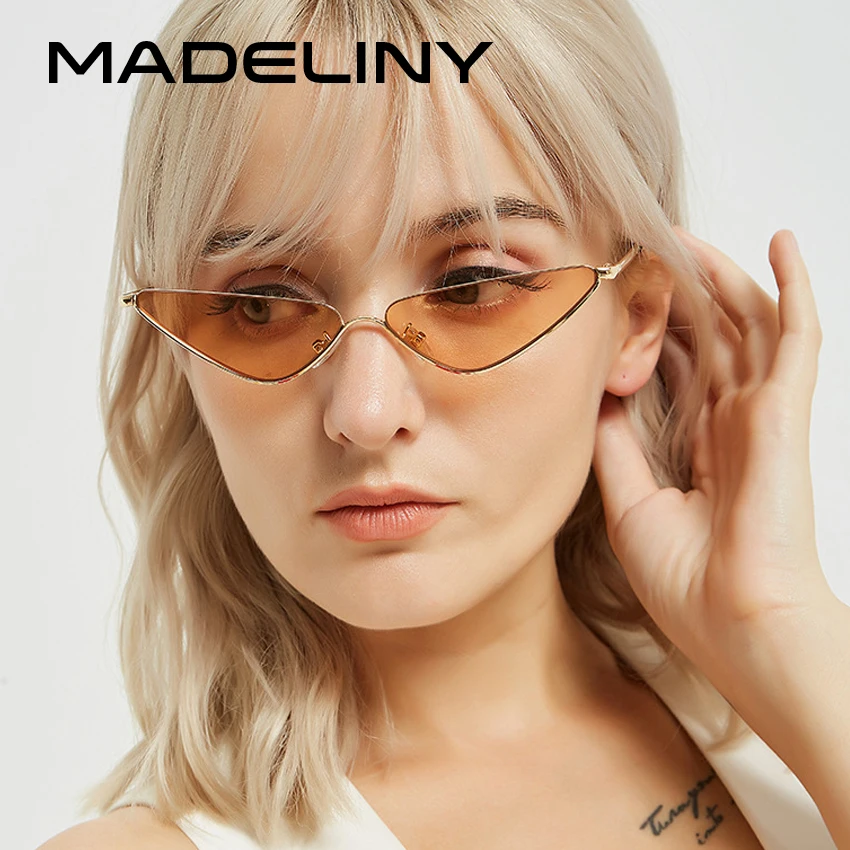 Новые Треугольные Винтажные Солнцезащитные очки кошачий глаз MADELINY для женщин 2018