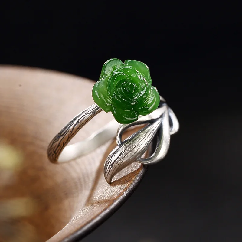 L&P S925 pure silver hetian jade jade lady rose Mosaic style restoring ancient ways ring ring wholesale
L&P S925 pure silver hetian jade jade lady rose Mosaic style restoring ancient ways ring ring wholesale