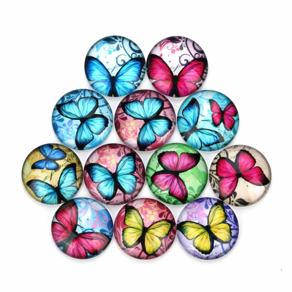 20pcs Colorful Butterfly Pattern Flat Back 10/12/14/18/20/2530/35mm Round Glass Cabochon For Jewelry Making Earrings Pendant
20pcs Colorful Butterfly Pattern Flat Back 10/12/14/18/20/2530/35mm Round Glass Cabochon For Jewelry Making Earrings Pendant