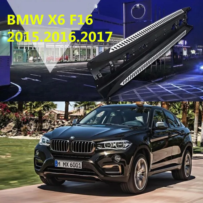 Автомобильные подножки для BMW X6 F16 2015 2016 2017 2018 2019, Автомобильные Боковые подножки, педали высокого качества, оригинальный дизайн, подножки Nerf
Автомобильные подножки для BMW X6 F16 2015 2016 2017 2018 2019, Автомобильные Боковые подножки, педали высокого качества, оригинальный дизайн, подножки Nerf
