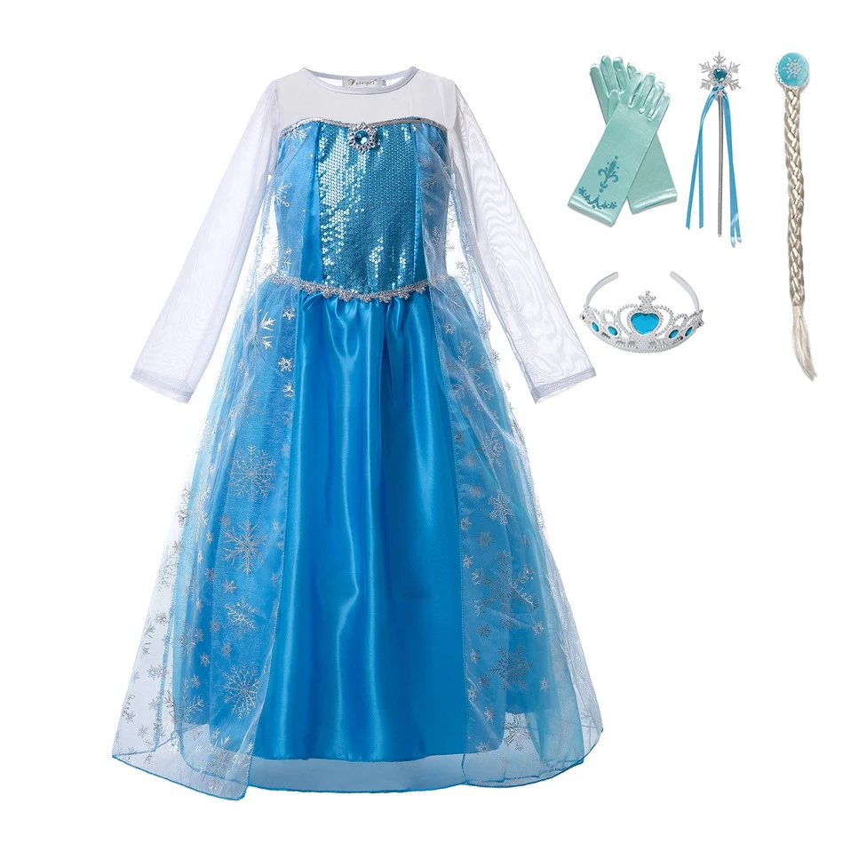 Pettigirl Girl Princess Snow Queen Dress Fancy Cosplay Party Costumes For Halloween Costume G-MBGD0010-1205 | Детская одежда и