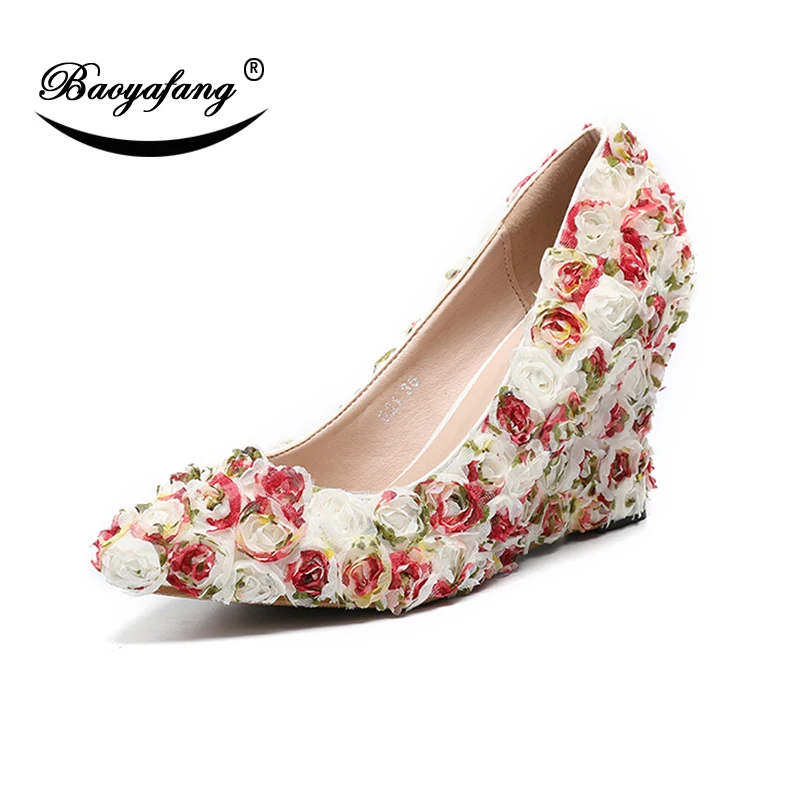 BaoYaFang 2019 NEW ARRIVE Multicolored Wedges Pointed Toe Ankle strap wedding shoes Woman Bride Fashion Pumps Party Dress shoe
BaoYaFang 2019 NEW ARRIVE Multicolored Wedges Pointed Toe Ankle strap wedding shoes Woman Bride Fashion Pumps Party Dress shoe