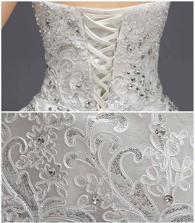 Sweetheart wedding dress spring summer new fashion Korean Plus sizes Puffy bride married dress lace floor length
Sweetheart wedding dress spring summer new fashion Korean Plus sizes Puffy bride married dress lace floor length