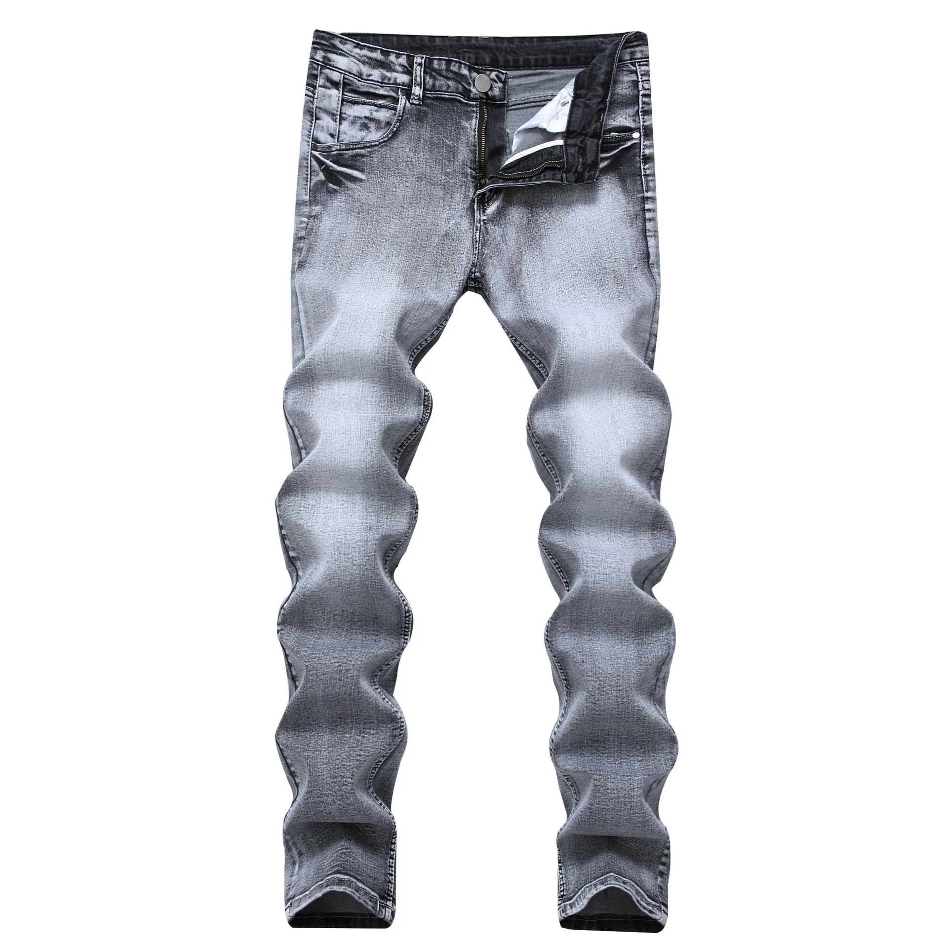 Vintage Designer Mens Jeans Light Grey Color Straight Slim Jeans For Men Cotton Denim Casual Pants Brand stretch Jean Trousers
Vintage Designer Mens Jeans Light Grey Color Straight Slim Jeans For Men Cotton Denim Casual Pants Brand stretch Jean Trousers