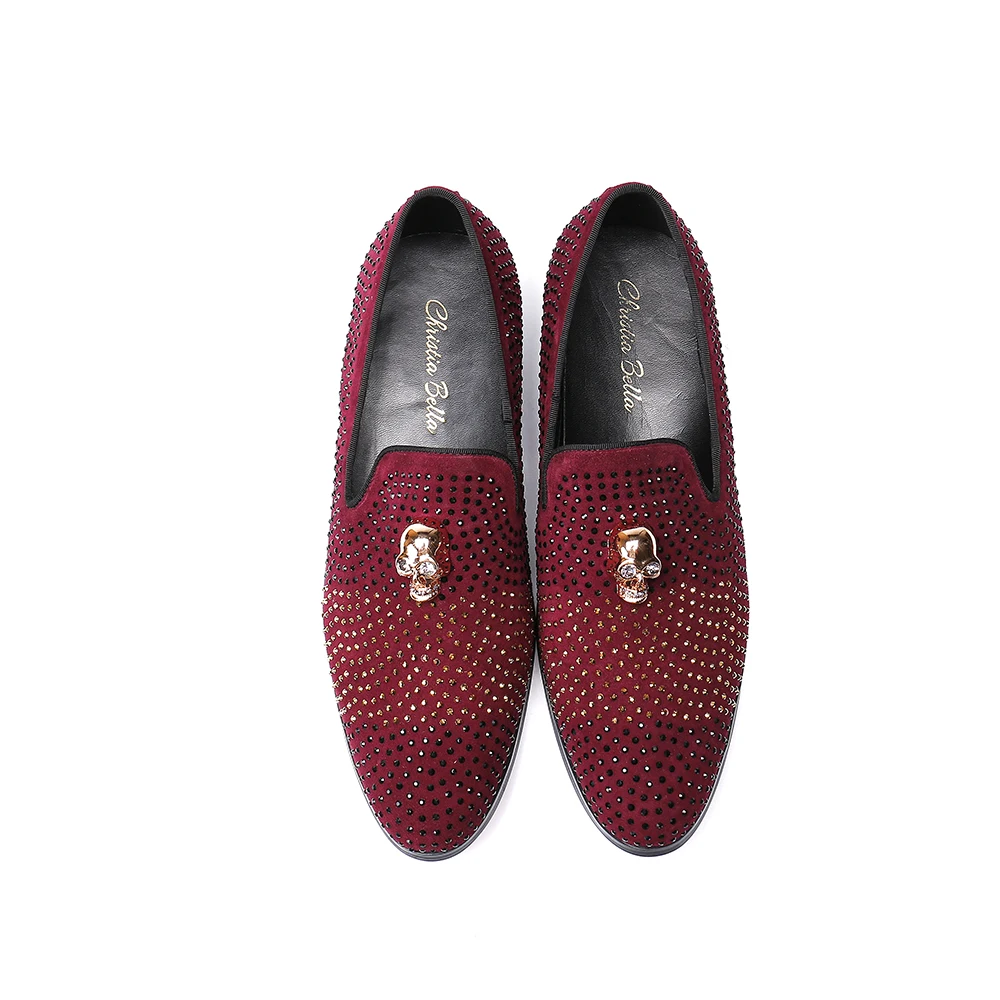 Christia Bella Simplicity Crystal Men Loafers New Fashion Suede Leather Metal Skull Men Shoes Formal Slip on Party Dress Shoes
Christia Bella Simplicity Crystal Men Loafers New Fashion Suede Leather Metal Skull Men Shoes Formal Slip on Party Dress Shoes