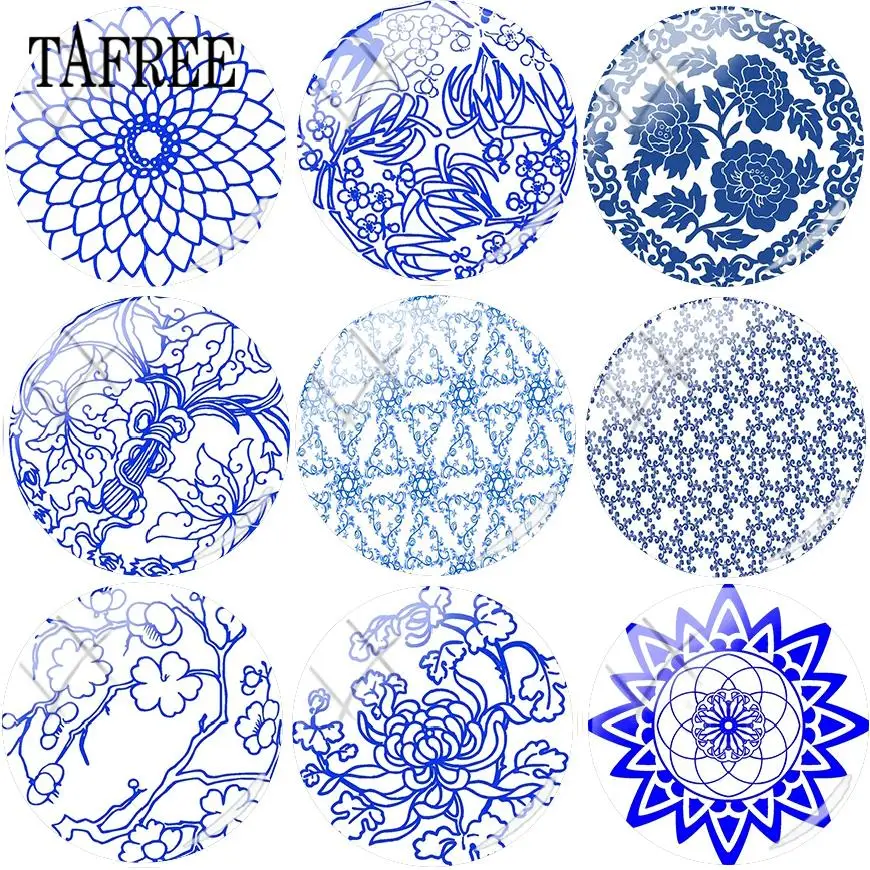 TAFREE Simple Blue And White Pattern Beads 12mm - 20mm Glass Cabochon Dome Flat Back Making Findings DIY Ornament & Accessories
TAFREE Simple Blue And White Pattern Beads 12mm - 20mm Glass Cabochon Dome Flat Back Making Findings DIY Ornament & Accessories