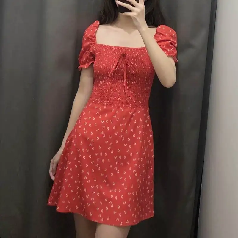 U-SWEAR Women Dresses Summer New Fashion Lace Up Elastic Bust Square Collar Above Knee A-Line Dress Feminino Vestidos
U-SWEAR Women Dresses Summer New Fashion Lace Up Elastic Bust Square Collar Above Knee A-Line Dress Feminino Vestidos