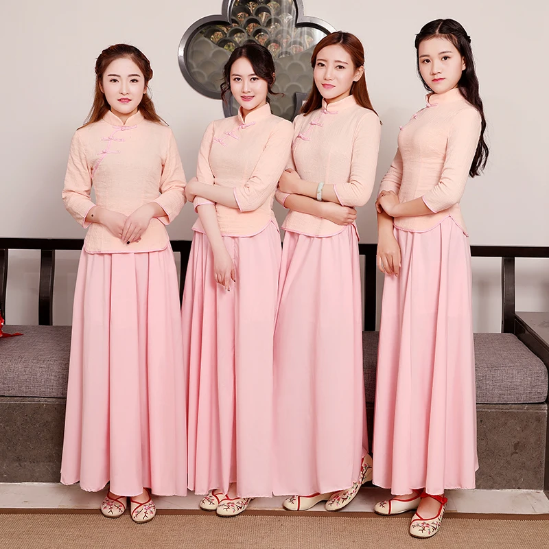Women Chinese Folk Dance Clothes Lady Hanfu Princess National Costume Pink Dress Guzheng Dance Stage Performance Wear
Women Chinese Folk Dance Clothes Lady Hanfu Princess National Costume Pink Dress Guzheng Dance Stage Performance Wear