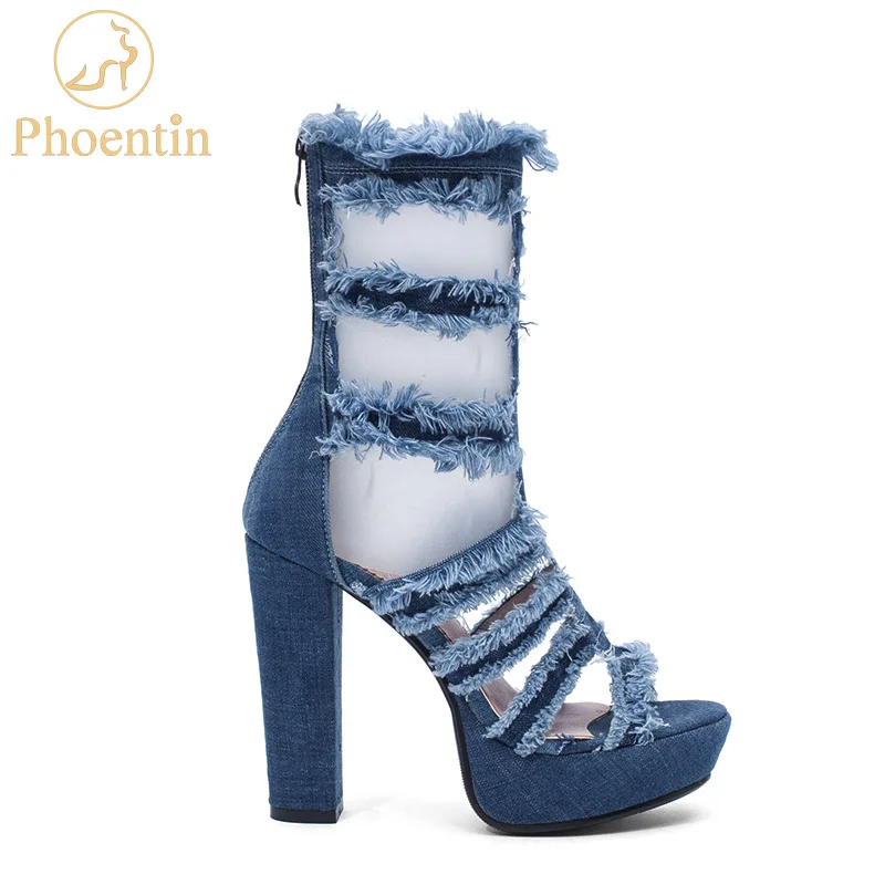 Phoentin mid calf denim booty shorts for plus size summer boots 2019 peep toe platform women shoes with back zip closure FT687
Phoentin mid calf denim booty shorts for plus size summer boots 2019 peep toe platform women shoes with back zip closure FT687