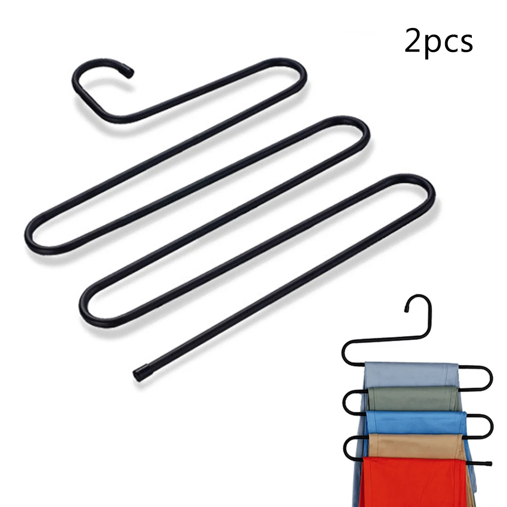 Iron Pants Rack 2 Pcs 5 Layer Non-Slip S-Type Trousers Hangers Multi-Function Wardrobe Storage Tool Organization Drying Hanger
Iron Pants Rack 2 Pcs 5 Layer Non-Slip S-Type Trousers Hangers Multi-Function Wardrobe Storage Tool Organization Drying Hanger