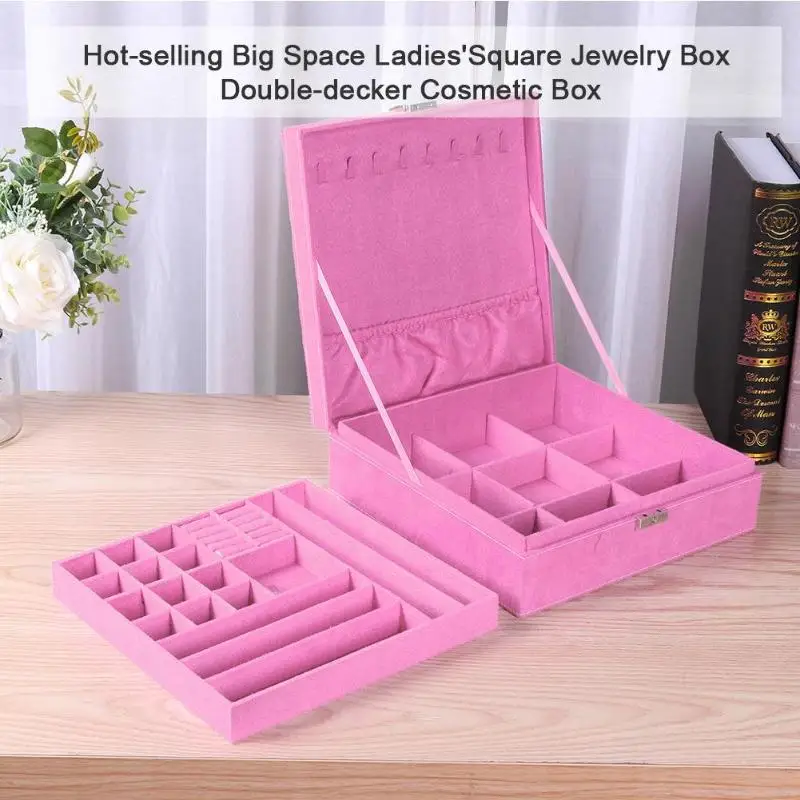 2 Layers Large Capacity Portable Square Stud Hook Earrings Storage Display Case Rings Bracelet Necklace Organizer Jewelry Box
2 Layers Large Capacity Portable Square Stud Hook Earrings Storage Display Case Rings Bracelet Necklace Organizer Jewelry Box