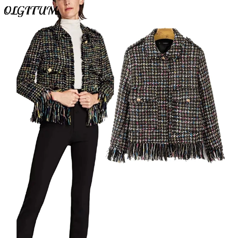 Hot Sale 2019 Spring new plaid coat European style fashion lapel coat tassel stitching jacket slim thin casual small outwear
Hot Sale 2019 Spring new plaid coat European style fashion lapel coat tassel stitching jacket slim thin casual small outwear