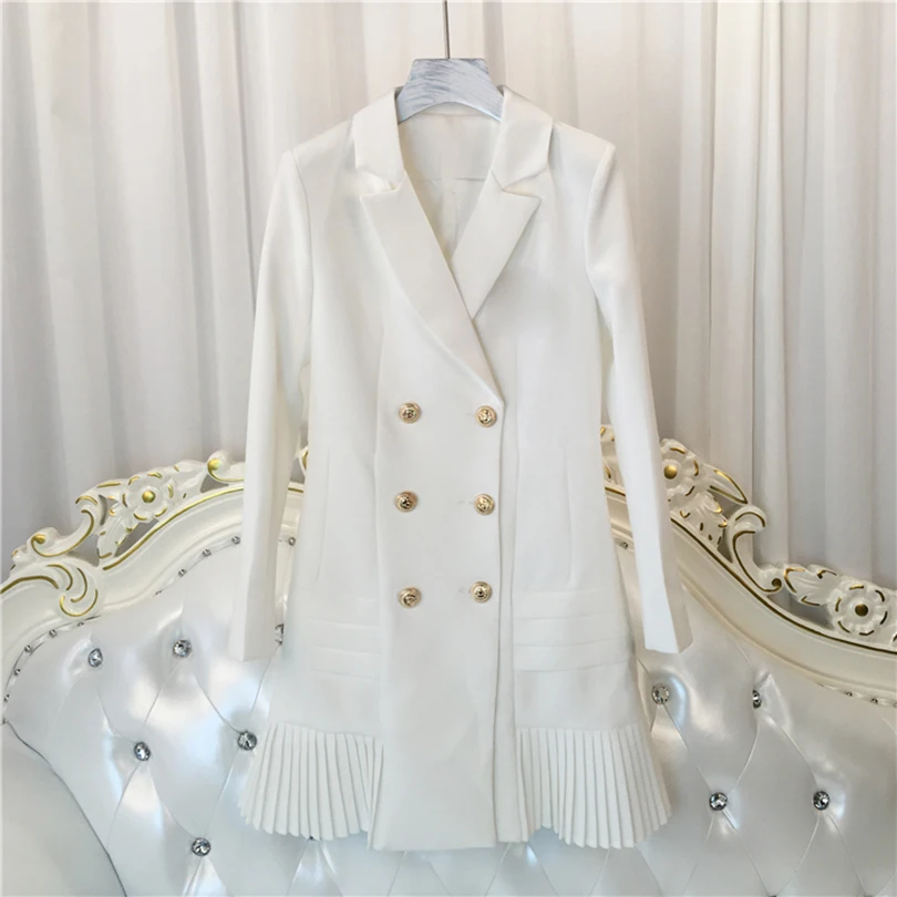 High QUALITY New Fashion 2021 Runway Designer Dress Women's Long Sleeve Notched Collar Double Breasted Lion Buttons Dress
High QUALITY New Fashion 2021 Runway Designer Dress Women's Long Sleeve Notched Collar Double Breasted Lion Buttons Dress