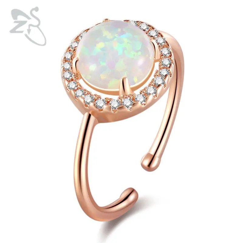 ZS Rose Gold Engagement Ring for Women Fashion Fire Opal Rings Crystal Zircon Adjustable Ring Wedding Ring Jewelry anillos mujer
ZS Rose Gold Engagement Ring for Women Fashion Fire Opal Rings Crystal Zircon Adjustable Ring Wedding Ring Jewelry anillos mujer