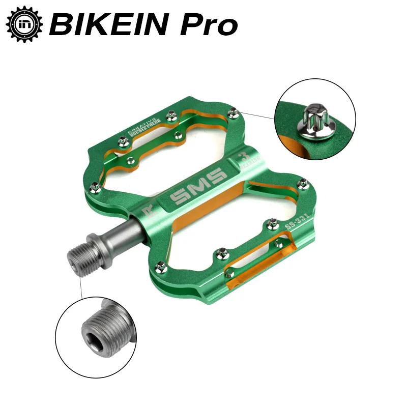 BIKEIN Super Light Mountain Bike 9/16" Pedals 3 Sealed Bearings CNC Aluminum Cycling MTB BMX Platform Pedal Bicycle Parts 285g
BIKEIN Super Light Mountain Bike 9/16" Pedals 3 Sealed Bearings CNC Aluminum Cycling MTB BMX Platform Pedal Bicycle Parts 285g