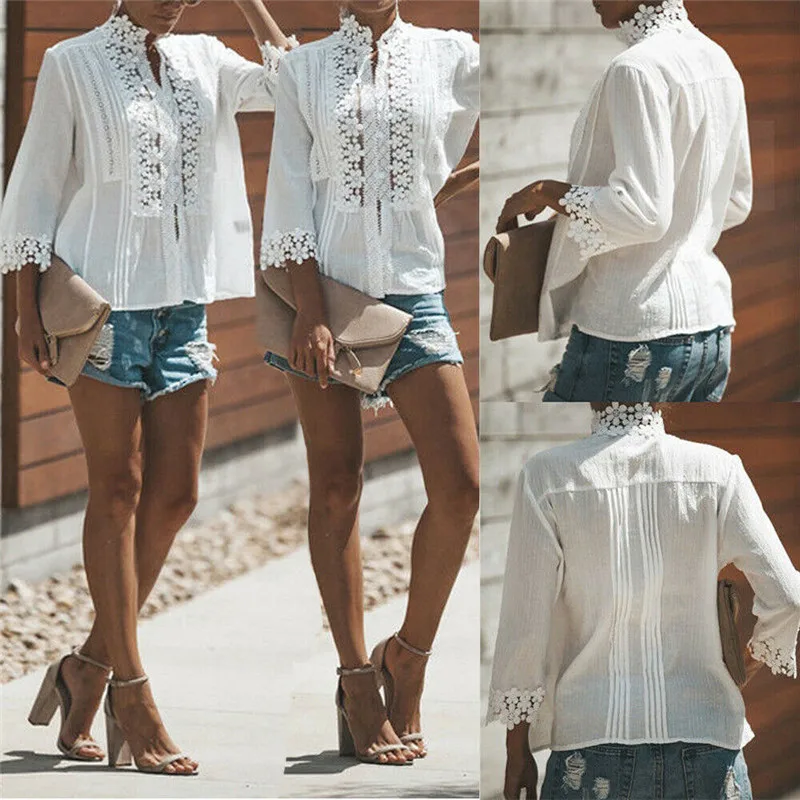 Womens Tops and Blouse Vintage Tunic Boho White Shirt Long Sleeve Fashion Ladies Blouse 2019 Summer Blouse Tops Solid Clothes
Womens Tops and Blouse Vintage Tunic Boho White Shirt Long Sleeve Fashion Ladies Blouse 2019 Summer Blouse Tops Solid Clothes
