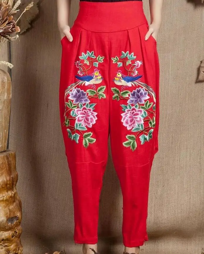 Sell Like Hot Cakes / Spring Women New Fashion Cotton Embroidered Fat Legs Tall Waist Leisure Trousers /L-XXL
Sell Like Hot Cakes / Spring Women New Fashion Cotton Embroidered Fat Legs Tall Waist Leisure Trousers /L-XXL