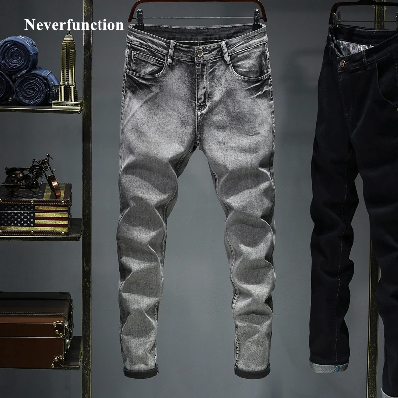 Men Classic Vintage washed grey New Brand Business Casual Solid Straight jeans Stretch Slim male denim Pants Plus Size 44 46
Men Classic Vintage washed grey New Brand Business Casual Solid Straight jeans Stretch Slim male denim Pants Plus Size 44 46