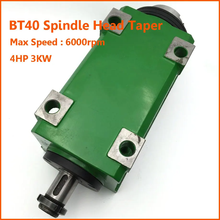 3KW Spindle Head BT40 Taper Power Head Unit 4HP Max Speed 6000rpm for Drilling Boring Machine CNC
3KW Spindle Head BT40 Taper Power Head Unit 4HP Max Speed 6000rpm for Drilling Boring Machine CNC