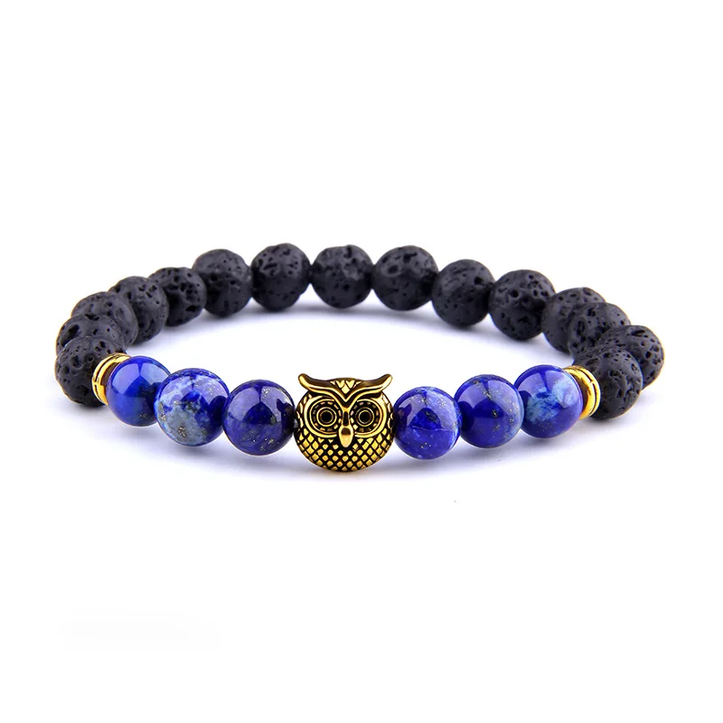 Vinswet Owl Charm Bracelet Natural Stone Beads Bracelets for Women Men friendship couple bracelet bulk Jewelry gift charm yoga | Украшения