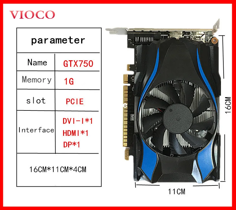 Новый OEM GTX750 1G DDR5 поддержка трех дисплеев Автономная Настольная компьютерная