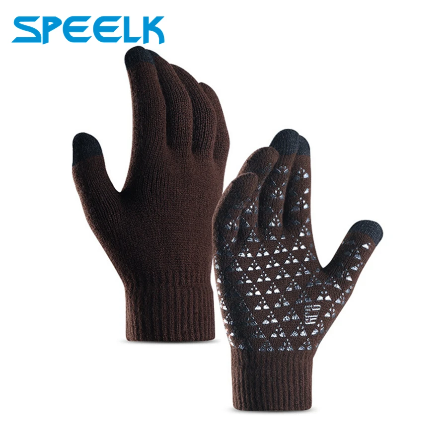 Зимние перчатки для сенсорного экрана мужчин и женщин шерстяные вязаные теплые
