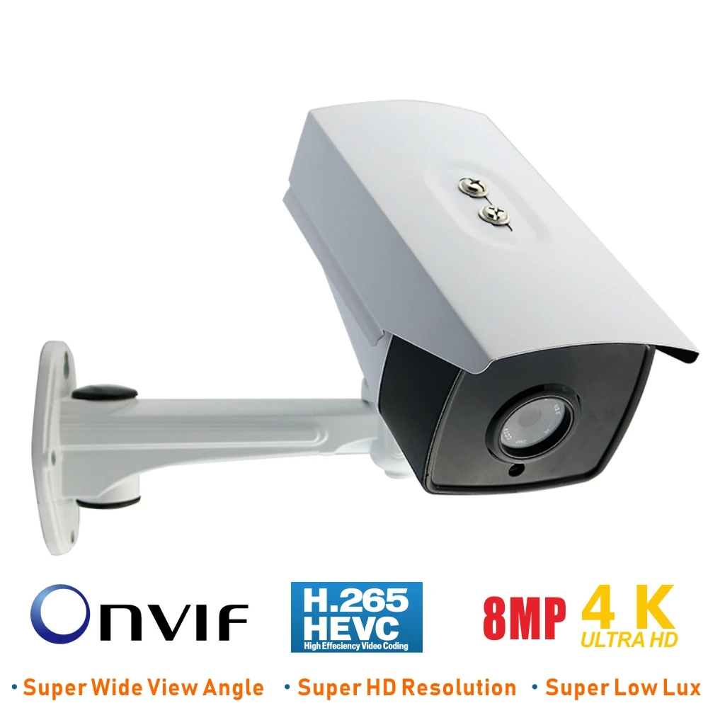 Внешняя камера ENSTER IP66 H.265 Onvif Ultral HD 4K 8MP PoE IP предназначенная для XMEYE NVR HIKVISION Dahua с