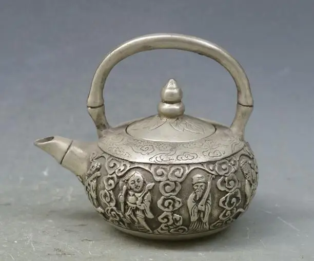 #5 antique QingDynasty silver tea pot,the Eight Immortals kettle ,hand carved crafts /collection & adornment,Free shipping
#5 antique QingDynasty silver tea pot,the Eight Immortals kettle ,hand carved crafts /collection & adornment,Free shipping