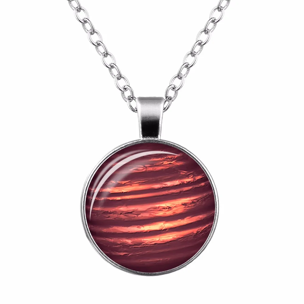 Glow in the Dark Pendant Necklace Glass Luminous Star Series Moon Planet Snap Button |