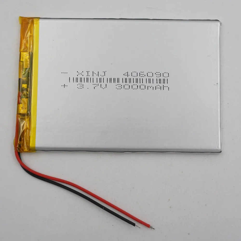 3.7V 3000 mAh Rechageable Polymer Lithium Li Lipo Battery 406090 For GPS LED Light PAD MID Power Bank Music Player Tablet PC
3.7V 3000 mAh Rechageable Polymer Lithium Li Lipo Battery 406090 For GPS LED Light PAD MID Power Bank Music Player Tablet PC