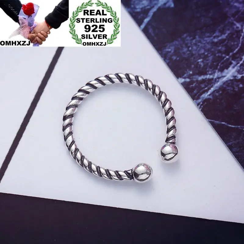 OMHXZJ Wholesale Personality Fashion OL Woman Girl Party Wedding Gift Black Twisted Lines Open 925 Sterling Silver Ring RN292
OMHXZJ Wholesale Personality Fashion OL Woman Girl Party Wedding Gift Black Twisted Lines Open 925 Sterling Silver Ring RN292