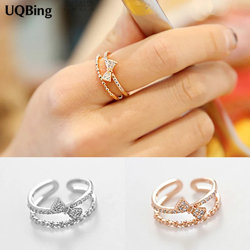 

Новая мода 925 Серебро CZ Кристалл бантик кольца Свадебные Кольца для женщин палец обручальное кольцо лучшие продажи