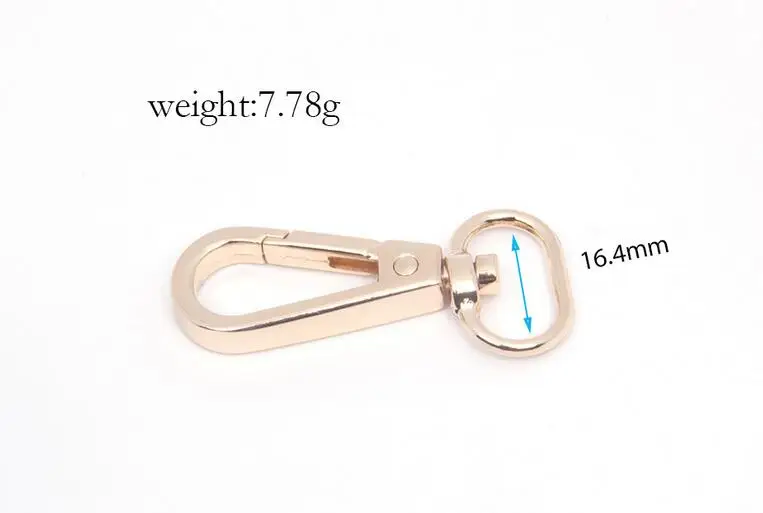 16.4mm Light gold trigger snap for bag, hardware accessories, handbag hook swivel clasp Dog clip Hook Metal Clip Buckle
16.4mm Light gold trigger snap for bag, hardware accessories, handbag hook swivel clasp Dog clip Hook Metal Clip Buckle