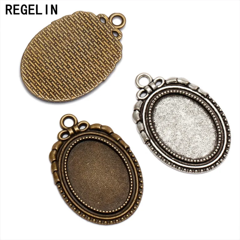 REGELIN 10pcs /lot antique bronze bowknot cameo cabochon 18*25mm Diy base setting pendant tray Jewelry Accessories
REGELIN 10pcs /lot antique bronze bowknot cameo cabochon 18*25mm Diy base setting pendant tray Jewelry Accessories