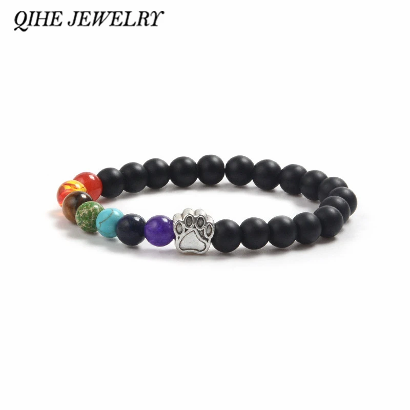 QIHE JEWELRY Stone Beads Bracelets Paw Dog Print Charm Laca stone Matt stone Multi color beaded bracelet Dog Cat Paw Jewelry
QIHE JEWELRY Stone Beads Bracelets Paw Dog Print Charm Laca stone Matt stone Multi color beaded bracelet Dog Cat Paw Jewelry