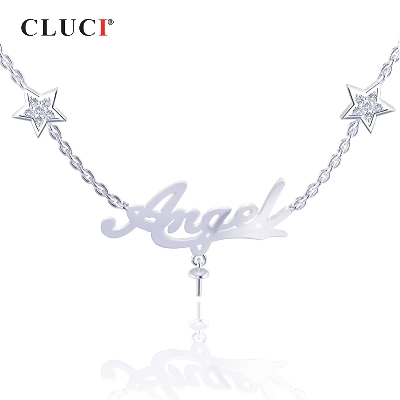 CLUCI Silver 925 Angel Zircon Pearl Pendant Necklace for Women Party Jewelry Angel Letter Pendant Necklace Jewelry SN048SB
CLUCI Silver 925 Angel Zircon Pearl Pendant Necklace for Women Party Jewelry Angel Letter Pendant Necklace Jewelry SN048SB