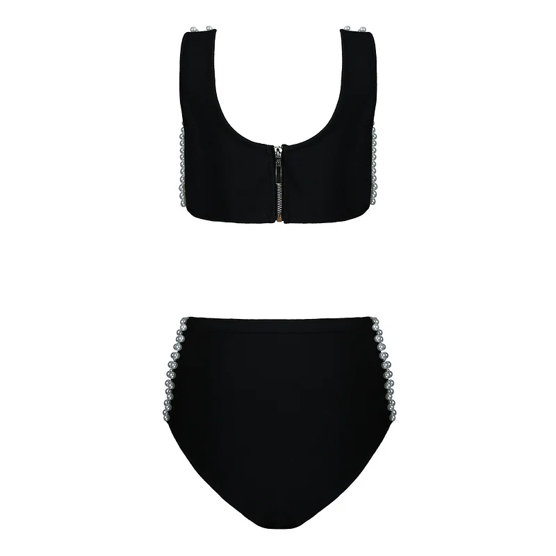 Gosexy Two Pieces Set Women sexy Beach Summer Beading Pearls Club Bodycon Wrap Mini Party Swimming New Fashion | Женская одежда