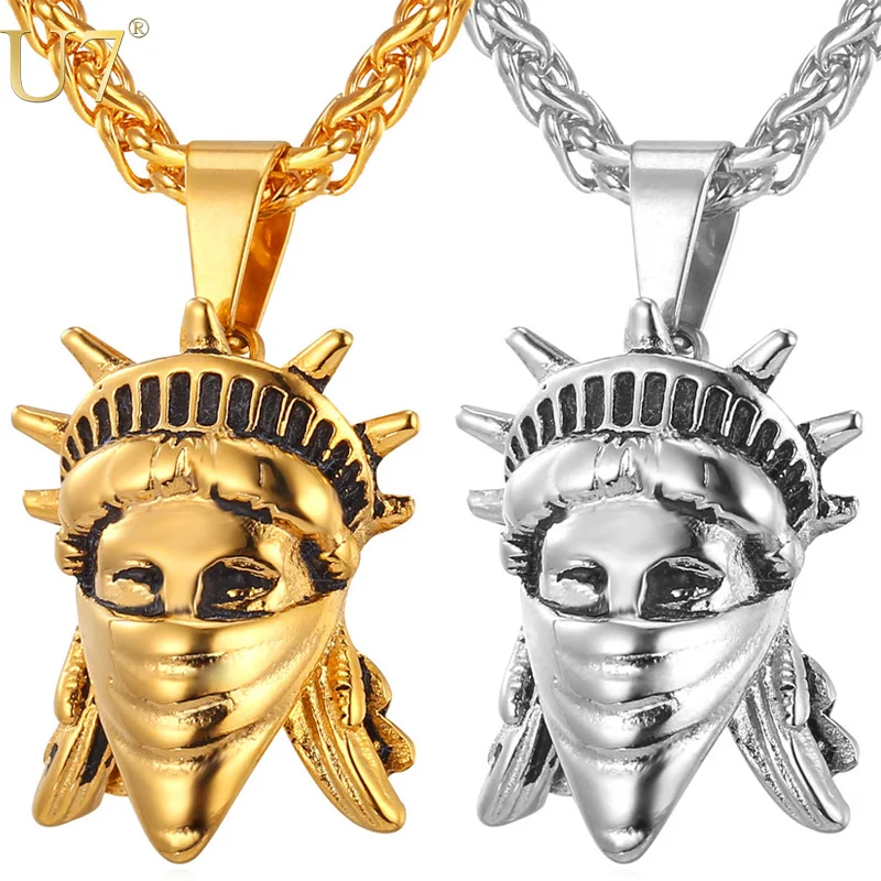 U7 American Rebel Statue Of Liberty Pendant Necklace Gold Color Stainless Steel Men/Women Chain US Symbol Jewelry P765
U7 American Rebel Statue Of Liberty Pendant Necklace Gold Color Stainless Steel Men/Women Chain US Symbol Jewelry P765