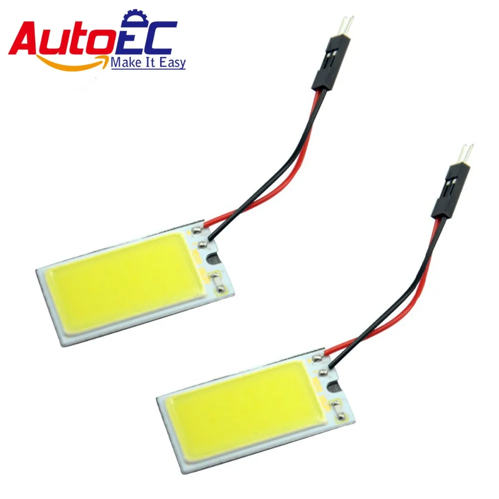 

AutoEC 10X Car light Panel COB 18 chips 40*20mm LED Ba9s Festoon T10 adapter Reading Light 12V white #LL16