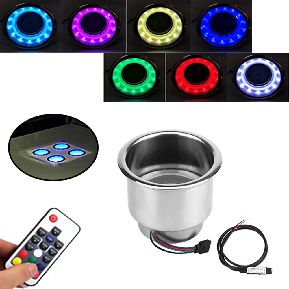 JEAZEA DC 12V 3W Stainless Steel Colorful LED RGB Drink Cup Holder with Remote Control For Boat Marine RV Truck Car Accessories
JEAZEA DC 12V 3W Stainless Steel Colorful LED RGB Drink Cup Holder with Remote Control For Boat Marine RV Truck Car Accessories