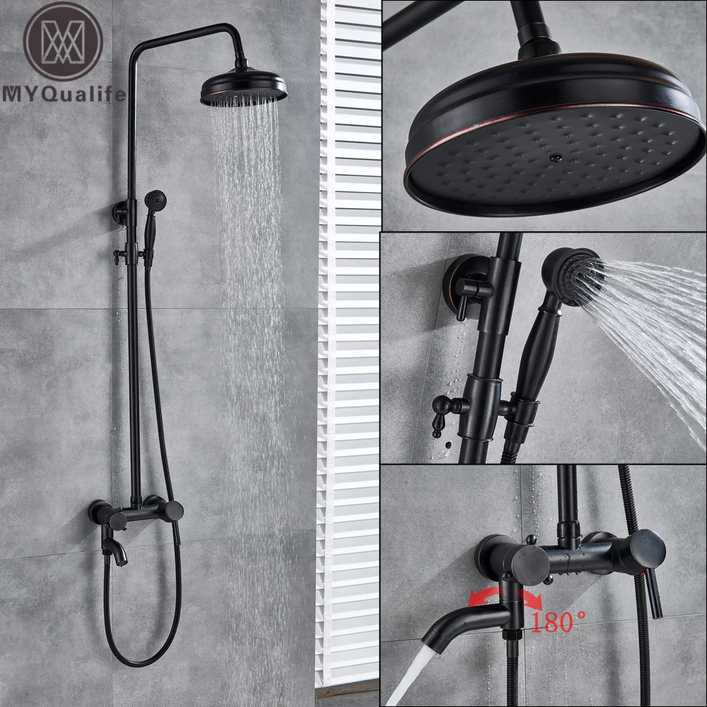 Black Bronze Rainfall Shower Set Single Handle Swivel Waterfall Spout Bath Shower Mixer Faucet Brass Hand Shower Height Adjustab
Black Bronze Rainfall Shower Set Single Handle Swivel Waterfall Spout Bath Shower Mixer Faucet Brass Hand Shower Height Adjustab